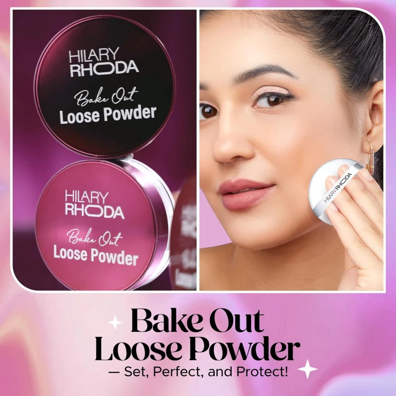 Hilary Rhoda Bake Out Loose Powder | Setting Loose Powder for Face | Matte Finish & Lightweight Loose Powder | Hides Imperfections | Oil Control Formula | 10gm (Banana | Shade 02) thumbnail 3